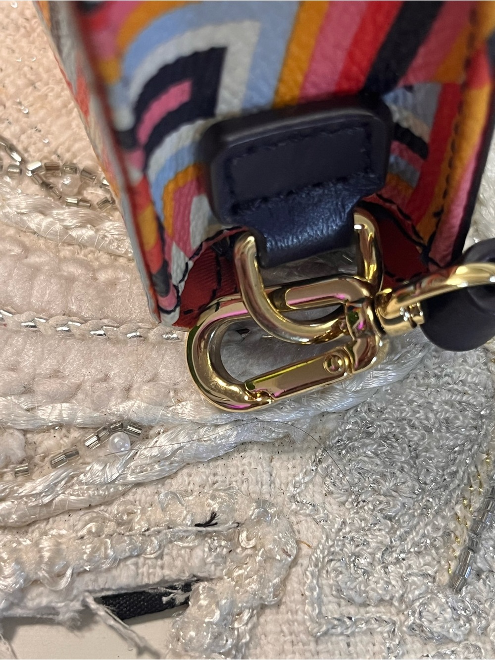 Tory Burch Kerrington Multicolor Geometric Crossbody Bag - Picture 10 of 14